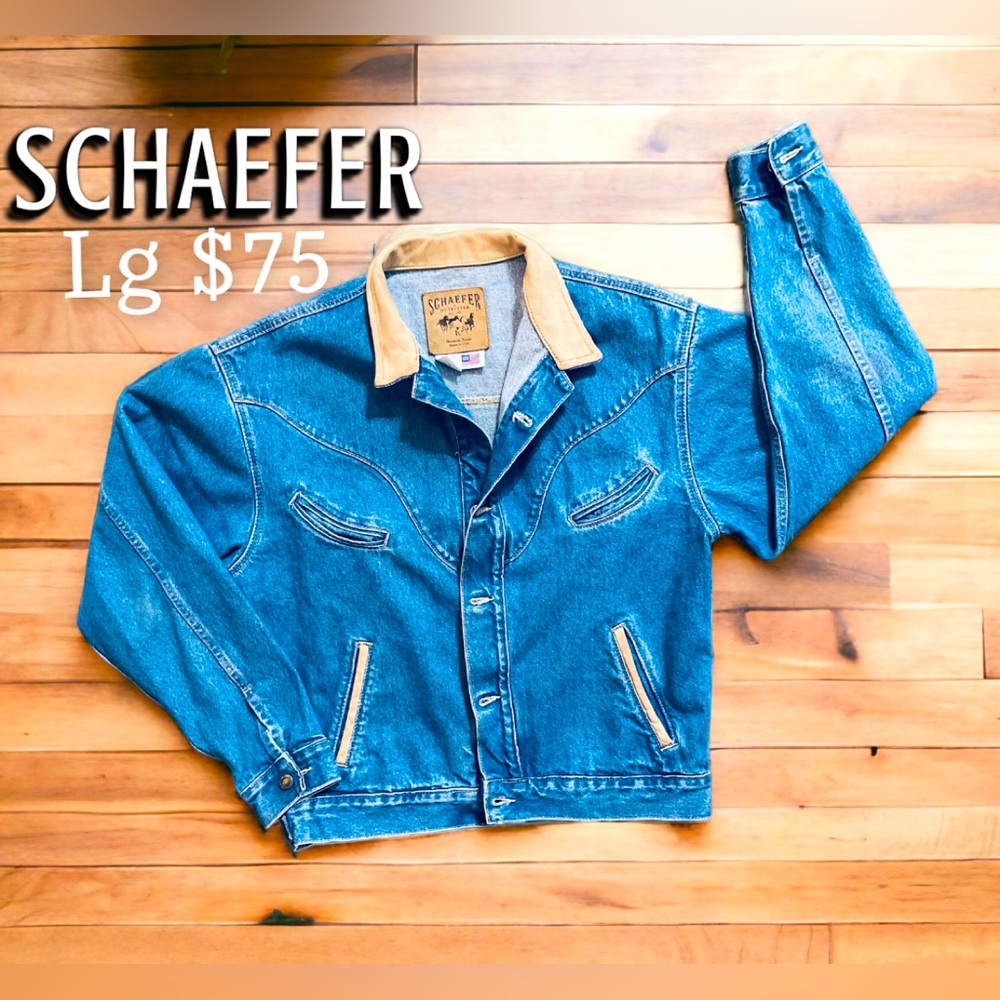 Schaefer Outfitters, Denim and leather jacket.